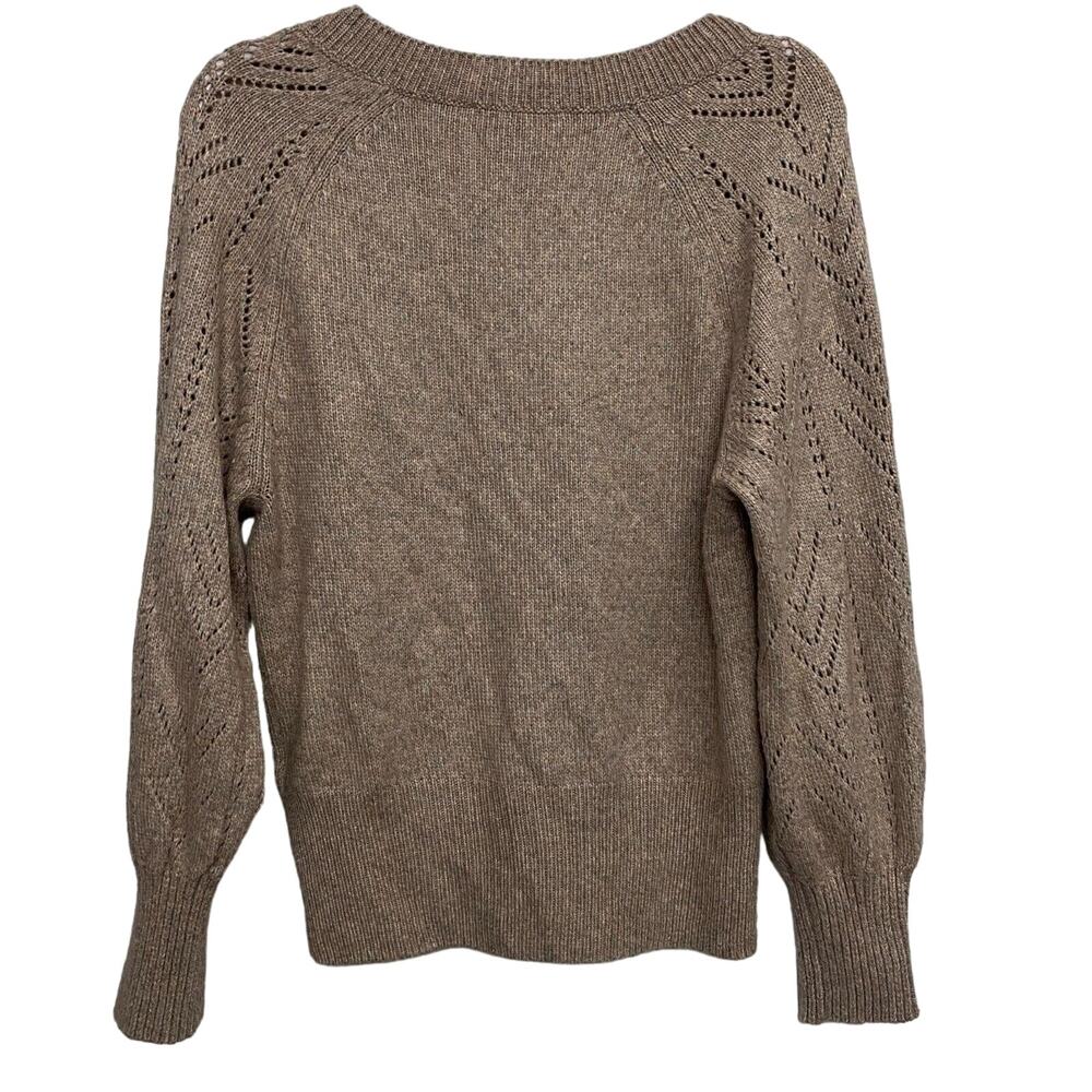 WHBM White House Black Market Brown V-Neck Pullover Women's Sweater Size M Fall - Picture 2 of 9